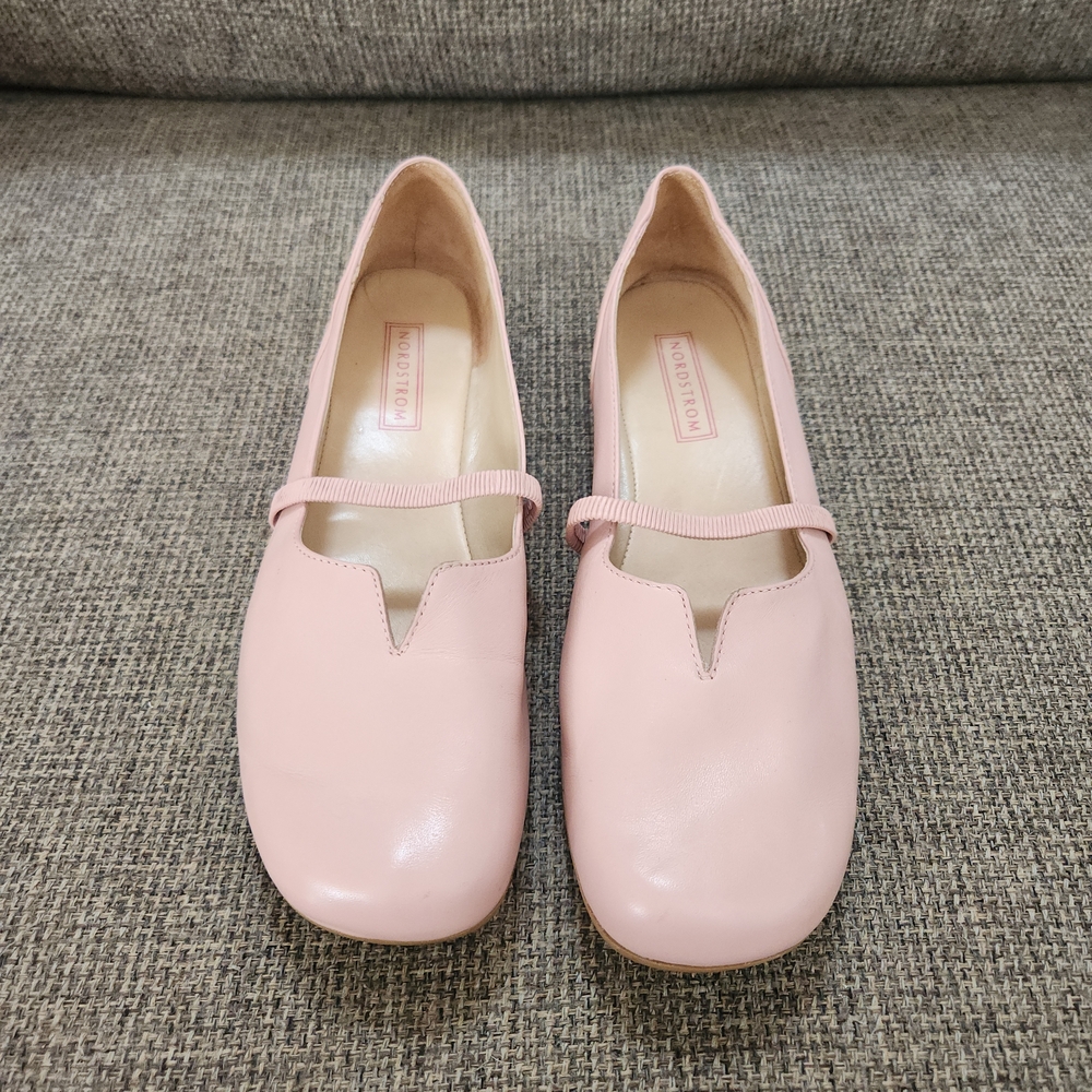 Nordstrom Pink Leather Mary Jane Flats